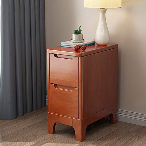 JYDQM Solid Wood Bedside Cabinet Simple Storage Bedside Cabinet, Bedroom Bedside Cabinet with Double Drawer Design