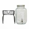 Rammento Vintage Glass Drinks Dispenser with Stand - 4L Thirst Quencher Dispenser Glass Still or Fizzy Drink Dispenser with Tap & Stand for Parti