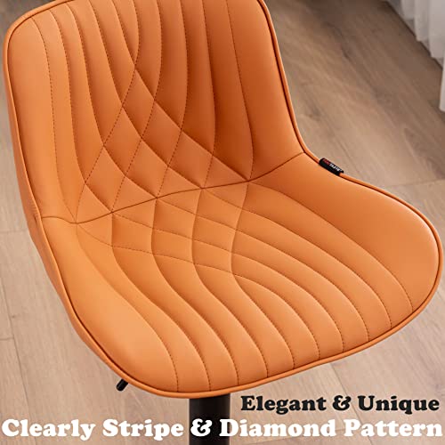 YOUTASTE Single Modern Bar Stool with Back Adjustable Barstools Luxury Upholstered Bar Chairs Faux Leather Counter Height Bar Stool Swivel Barsto