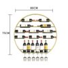 Gold Round Wall-Mounte Wine Rack ， Bar Restaurant Kitchen Wine Bottle Storage Shelf ，Hanging Wine Glass Holder Suspended Stemware Floating Organi