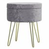 Hodge and Hodge Aria Storage Footstool Footrest Velvet Home Accessory - Light Pink Crush