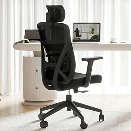 Novilla Mesh Computer Office Chair, Home Swivel Ergonomic Desk Chair, High Back Executive Chair With Adjustable Lumbar Support, Height, Backrest,