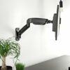 VIVO Height Adjustable Pneumatic Extended Arm Single Monitor Wall Mount, Full Motion Articulating, Fits 17 to 27 inch Screen, Black, MOUNT-V001G