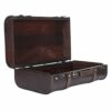 QIRG Wooden Suitcase, Vintage Antique Travel Double‑layer Treasure Chest Qld‑style Nostalgic Retro Large Decorative Box Storage Chest with Buckle