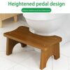POHOVE Bamboo Toilet Stool Squatting Toilet Stool,Adult Bath Stool Sturdy and Comfortable Poop Stool Squat Toilet Stool for Adults and Children,7