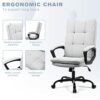 BASETBL F028 Executive Chair Home Computer Fabric Chair, Skin-friendly Fabric Breathable Double-Layer Padding Excellent Support, Stylish Office C