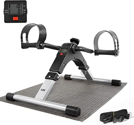 AGM Mini Exerciser Bike, Arm Leg Pedal Exerciser Fitness Cycling with LCD Monitor and Adjustable Resistance Home Fitness Resistance Cycle Trainin