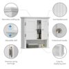 UTEX Bathroom Cabinet Wall Mounted, Wood Hanging Cabinet, Wall Cabinets with Doors and Shelves Over The Toilet for Bathroom,White