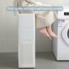 3 Tier Bathroom Floor Storage Cabinet with Door and Shelf, Small Thin Cabinet for Narrow Space, Toilet Paper Organizer