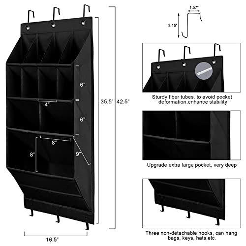 2pcs Door Shoe Rack, Over The Door Shoe Organizer With Deep Pockets Over Door Hanging Storage, Hanging Shoe Organizer With 6 Hooks Shoe Rack Stor