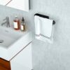 tonhui Hand Towel Holder Self Adhesive and Punch Hole, Towel Rail for Bathroom, Antioxidant Treated Alloy Steel