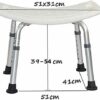 Bath Stools,Shower Stool Bath Chair Bath Seat Anti-Slip Adjustable Height Stable Lightweight Aluminum Handicapped Woman Wears 150Kg