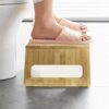 Bamboo Toilet Stool,7" Heavy Duty Poop Stool for Bathroom Portable Squatting Potty Foot Stool Non-Slip Toilet Assistance Step Stool Healthy Gifts