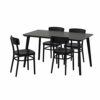 Ikea IDOLF/LISABO table and 4 chairs, 140x78 cm, black/black