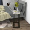 ANYHI Side Table Small table C Shaped Snack Table with Metal Frame End tables, Coffee Tray Side Desk Couch Table for Sofa Laptop for small space
