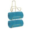 mDesign Wall-Mounted Towel Storage Rack – Hanging Caddy for The Bathroom or Bedroom – Modern Hanging Hooks for Bathroom Storage – Set of 2 – Bras