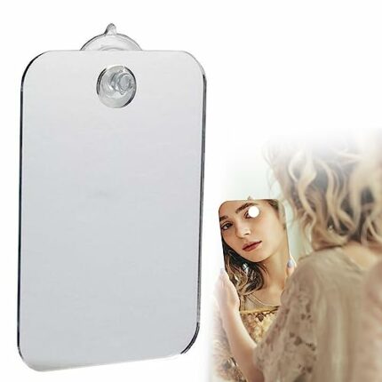 2 Pack Fogless Shower Mirror for Shaving, Shatterproof and Portable Unbreakable Plexiglass Makeup Mirror Acrylic Mirror Sheet for Travel Camping