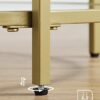 VASAGLE Round Side Table, Small Coffee Table, 2-Tier Tempered Glass End Table with Steel Frame, Bedside Table, with Open Storage Shelf, Modern St