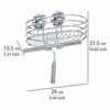WENKO Turbo-Loc Wall Shelf with Shower Squeegee-Fixing Without Drilling, Steel, Silver Shiny, 13.5 x 24 x 27.5 cm