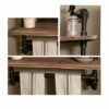 FODUE Industrial Pipe Shelf,Rustic Wall Shelf with Towel Bar,24" Towel Racks for Bathroom,2-Layer Pipe Shelves Wood Shelf Shelving (2-Layer)