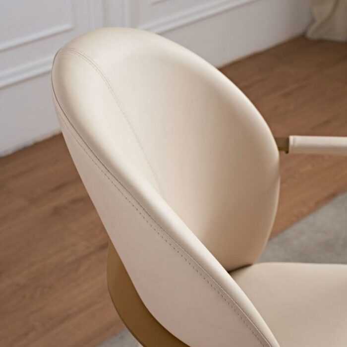WALNUT Armrest Dining Chairs Metal Comfortable Backrest Upholstered Chair Kitchen Furniture