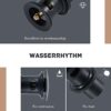 Wasserrhythm Pop up Basin Waste Matte Black Slotted for Bathroom Sinks with Overflow Click Clack Sprung Plug 1/4 BSPP UK Standard