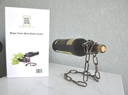 INJOY HOME DECOR Modern Creative Metal Magic Chain Wine Bottle Holder Decorative Wine Storage Bar Table Decoration Wine Rack Gifts home Decoratio