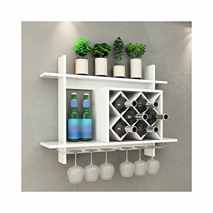 PIBM Stylish Simplicity Simple Wine Rack, Wall Mounted Wine Cabinets, Wine Racks on the Wall. - Bathroom Shelf, White, 100x58.5x20cm