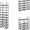 AkoaDa 10 Tiers Shoe Rack, Tall Narrow Versatile Shoe Rack for Living Room Bedroom Kitchen (Black)