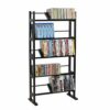 Atlantic Element Media Storage Rack - Holds Up to 230 Cds or 150 Dvds, Contemporary Wood & Metal Design with Wide Feet for Greater Stability, PN3