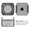 IFCASE Aluminum Under Desk Mount for Mac Studio M1 Max, Ultra with Anti-Scratch Pad (Black)