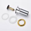 CREA Basin Sink Waste Pop Up, Click Clack Sprung Plug with Overflow for Bathroom Sink, Sprung Basin Waste Slotted, Chrome