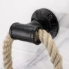 BSTKEY Nautical Industrial Pipe Towel Ring Holder Hanger - Wall Mounted Rustic Hand Towel Holder Bathroom Accessory