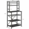 YMYNY Kitchen Baker's Rack, Microwave Oven Stand with Storage Shelves, Industrial Coffee Bar Station, with Adjustable Wine Holders and 12 S-Hooks
