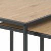 Amazon Basics Martin Nest of 2 End/Side Tables, Set of 2, 50 x 50 x 45 cm, Brown Oak-Effect with Black Legs(Previously Movian brand)