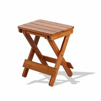 Foldable Bamboo Stool, Portable Sturdy Compact Fishing Chair Stool, Suitable for Using in Living Room, Bathroom, Bedroom, Garden