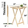 PJ Wood Side Table 2 Set 100% Wood, TV Tray Table, Folding Tables, Snack Table, Coffee Table, Table for Small Space, Living Room, Wood Frame, Nat