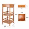 FATIVO Retro Bedside Table 2-Tier Square Nightstand with Drawer Sturdy Bamboo Sofa End Table Indoor Plant Display Table Coffee Side Table for Liv