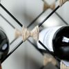 BarCraft 8 Bottle Wine Rack Free Standing Metal, Black & Jute Rope, 46 x 13 x 29.5cm