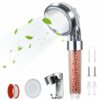 Shower Head High Pressure Handheld Powerful Rain Flow with Filter Beads Shower Heads for Hard Water 3 Spray Modes Water Saving Bathing Universal