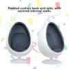 Playlearn 136cm Retro Egg Pod Chair for Living Room Furniture-Grey Vintage Style Egg Pod Chair Removable Cushions -Swivel Egg Pod Chair for Livin
