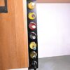 Steel Wall Mounted Cabinet Narrow Wine Rack - Durable, Tall Vertical 7 Bottle Holder Storage - Small Wine Rack for Bar, Home, Wine Cellar, Kitche