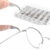 Jalan 1000pcs Eyeglass Screws Kit, 7 in 1 Glass Screws Kit Small Screws for Glasses Repair with Screwdriver Tweezer Nuts Caps Washers, Glasses Sc