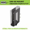 HIDEit Mounts Uni-XS Mount, Universal Black Steel Adjustable Wall Bracket for Extra Small Device, Hide Your Cable TV Box, Modems, Satellite Recei