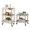 ZCMEB Kitchen 3-layer Square Cart Simple Multi-function Simple Installation Trolley Living Room Home Storage (Color : Wit, Size : 1pcs)
