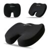 EDS Seat Cushion for Office Chair Memory Foam Coccyx Pain Relief Cushion Pillow for Back Support Non-Slip Seat Pad for Office Desk, Gamming Chair