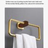 RAKUTE Nordic Walnut Bathroom Towel Ring, Round Towel Towel Rack, Simple Light Luxury Towel Holder Bathroom Ring