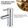 Solepearl Basin Tap Mixer Bathroom Solid Brass Hot and Cold Basin Mixer Tap Bathroom Sink, Modern Single Lever Bathroom Sink Tap with UK Standard
