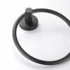 Stainless Steel Bathroom Towel Ring, Wall Mounted Bathroom Kitchen Towel Hanger Hand Towel Holder (Matte Black)