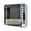 Quavikey® Bathroom Mirror Cabinet with Lights and Shaver Socket LED Illuminated Cabinet Wall Mounted with Shelf and Anti Fog Cubes Light 650 x 60